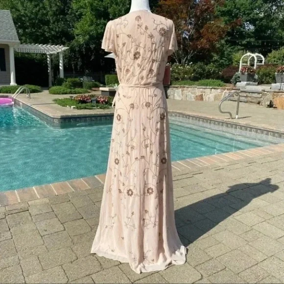 plymouth beaded dress LAVANDA Illusion Bodice White Lace Chiffon Bridal Gown  Alesia C